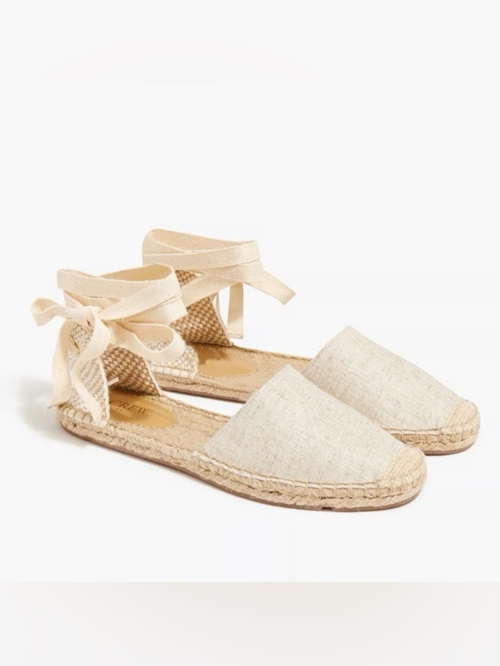NWT J Crew Espadrille D’Orsay lace up flats size 9.5